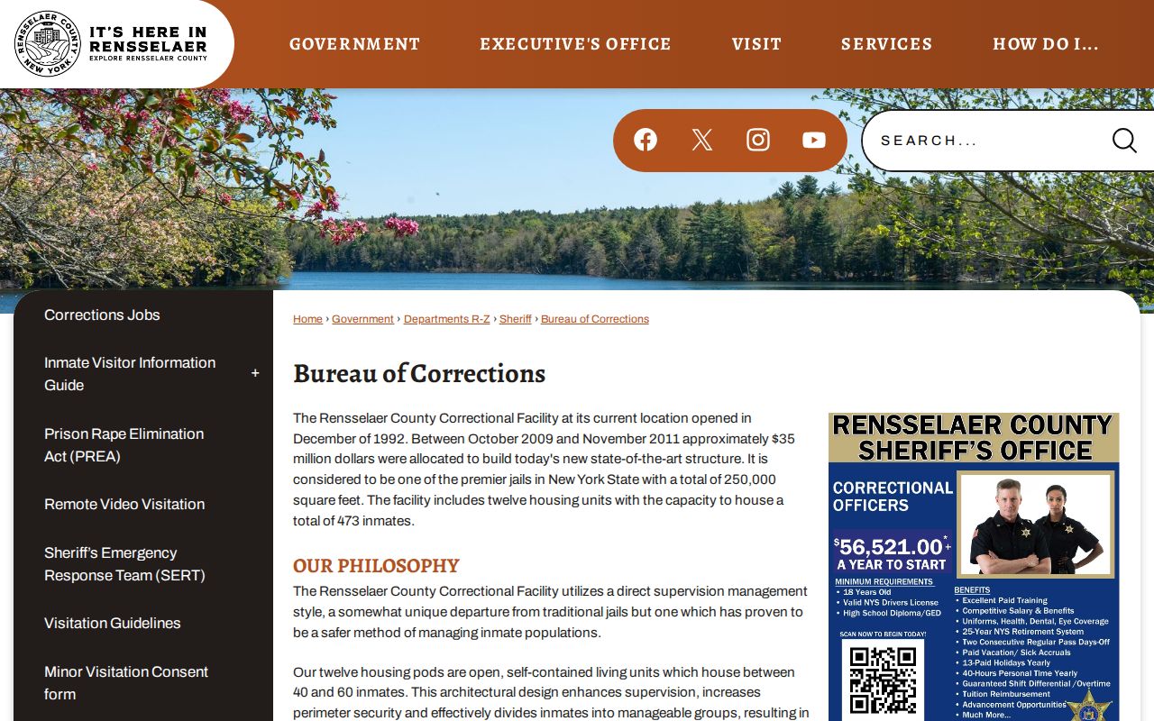 Rensselaer County Jail booking and corrections information source