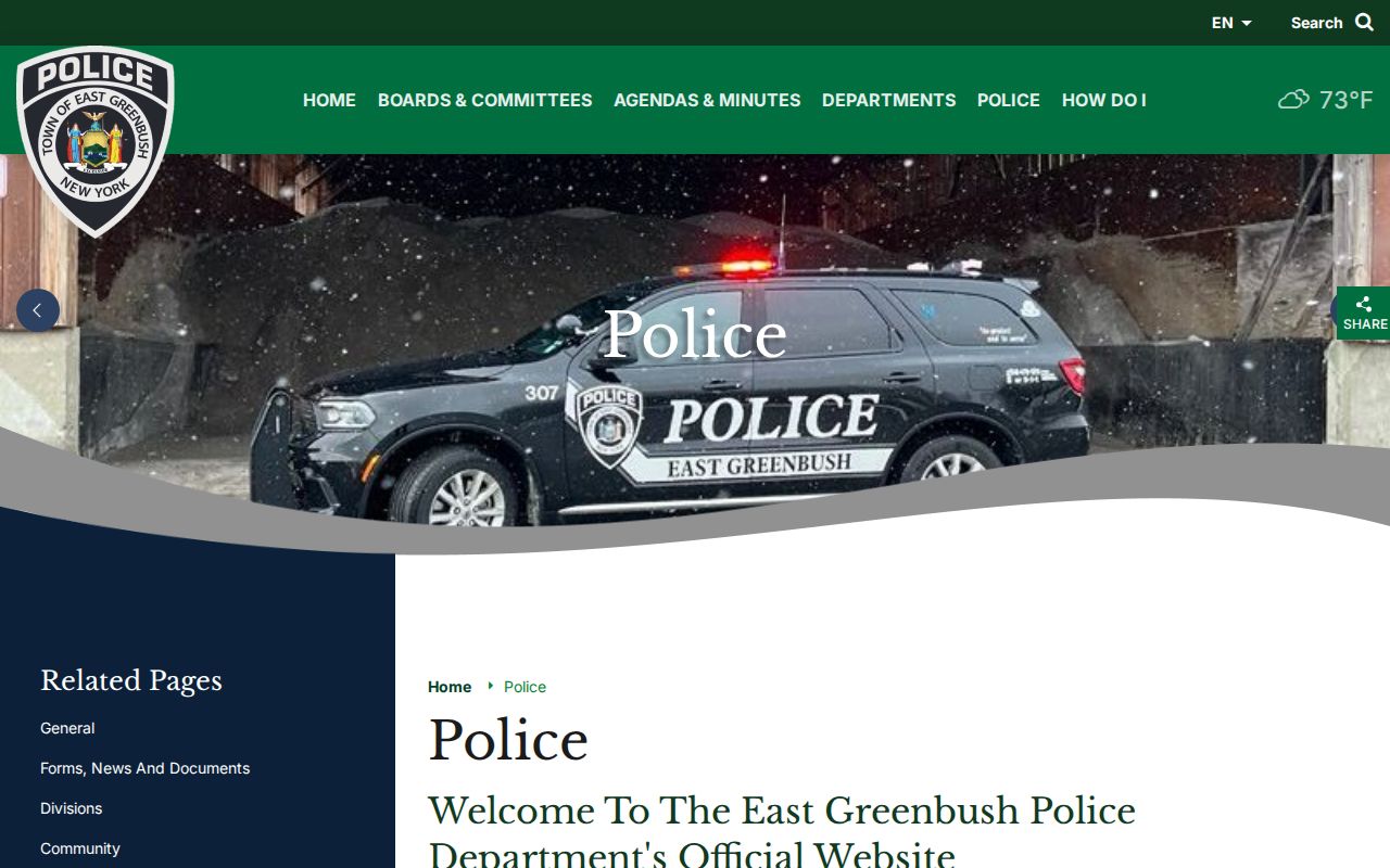 East Greenbush Police official arrest release record format